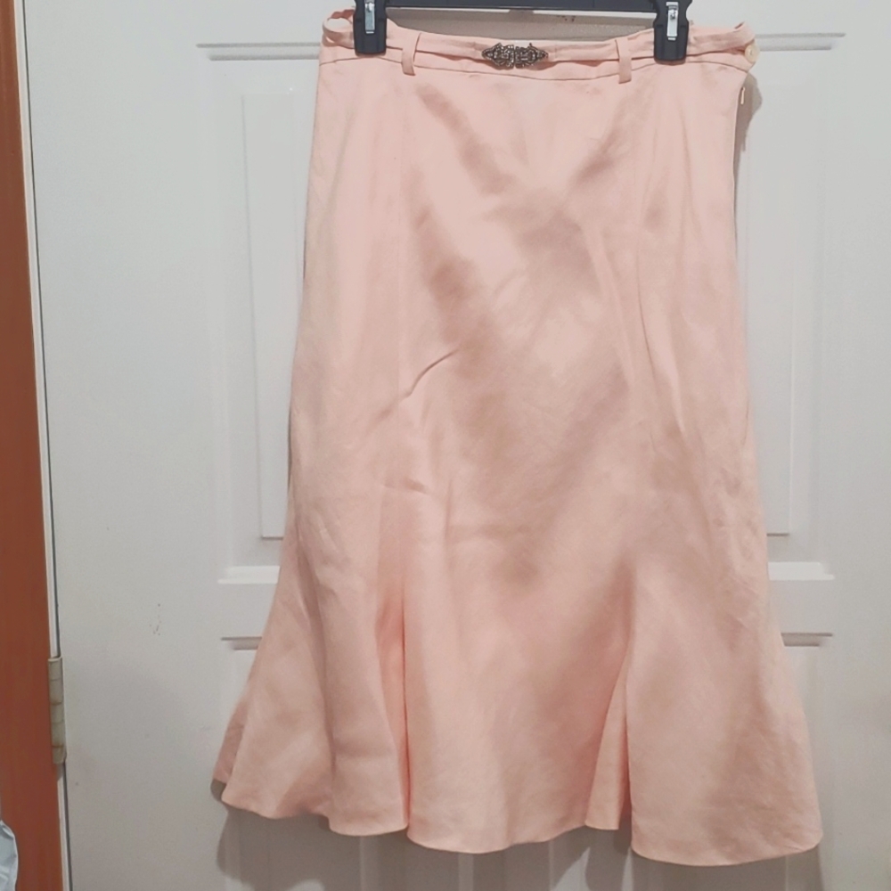 Lauren Ralph Lauren peachy pink linen skirt